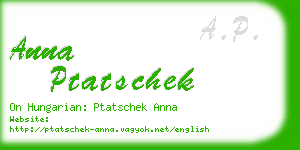 anna ptatschek business card